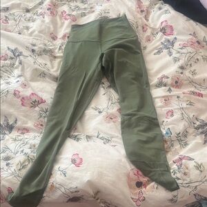 Lululemon green twill align leggings 25 inch size 2